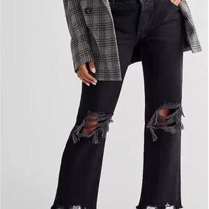 We the Free Women's Black Distressed Jeans free people